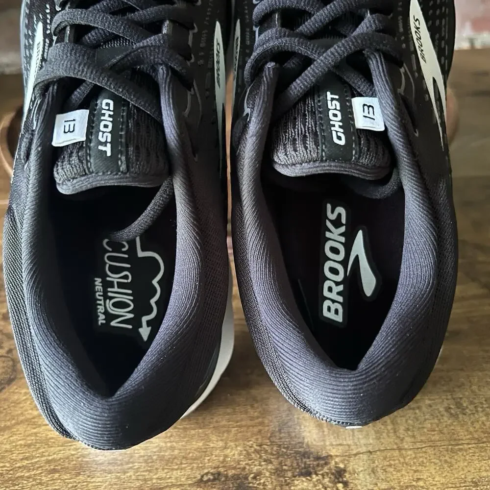 Brooks Ghost 13 Womens Size 9 Black White Neutral Cushion Running Shoes Sneakers